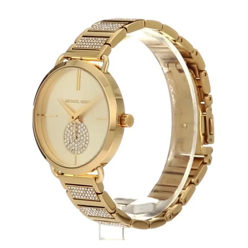 Michael Kors Portia Pave Gold Dial Fashion Ladies Watch- MK3852